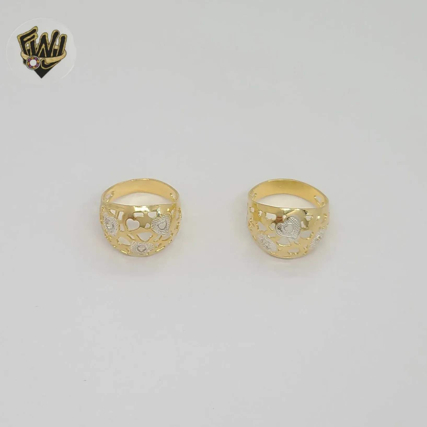 (1-3051-5) Gold Laminate - Two Tone Heart Ring - BGF