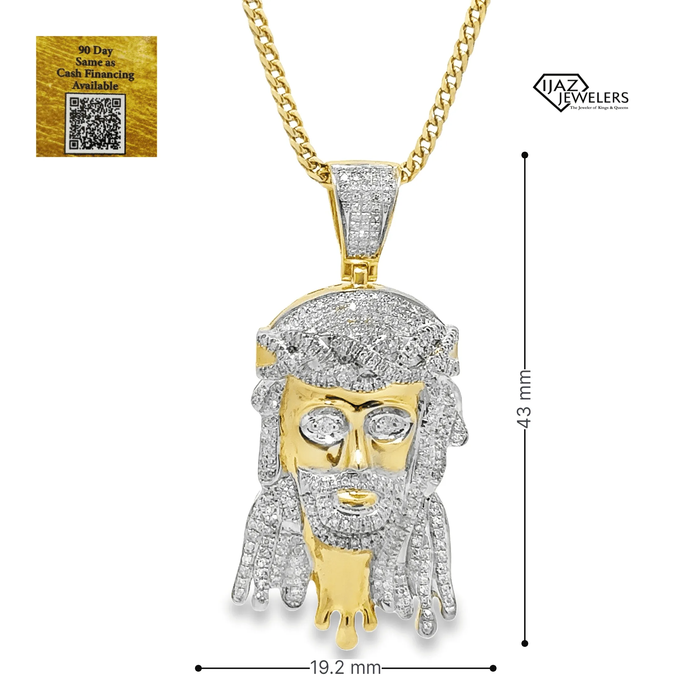 10K Gold 0.72 CTW Diamond Drippy Jesus Charm