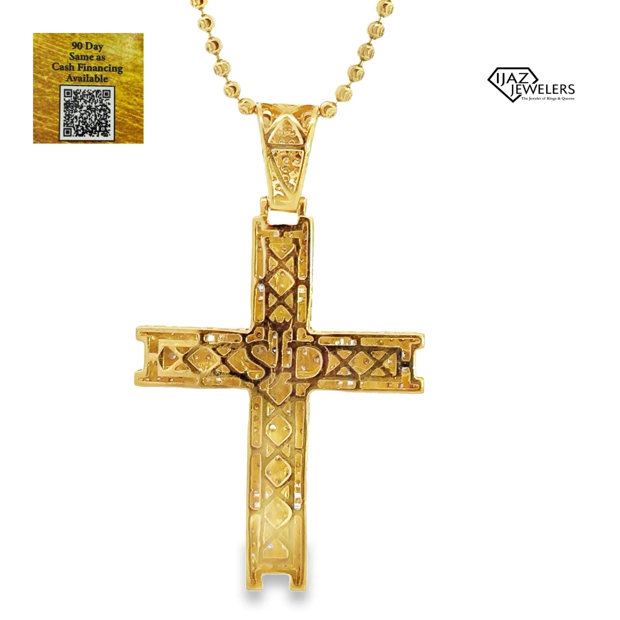 10K Gold 1.55 CTW Diamond Cross Charm