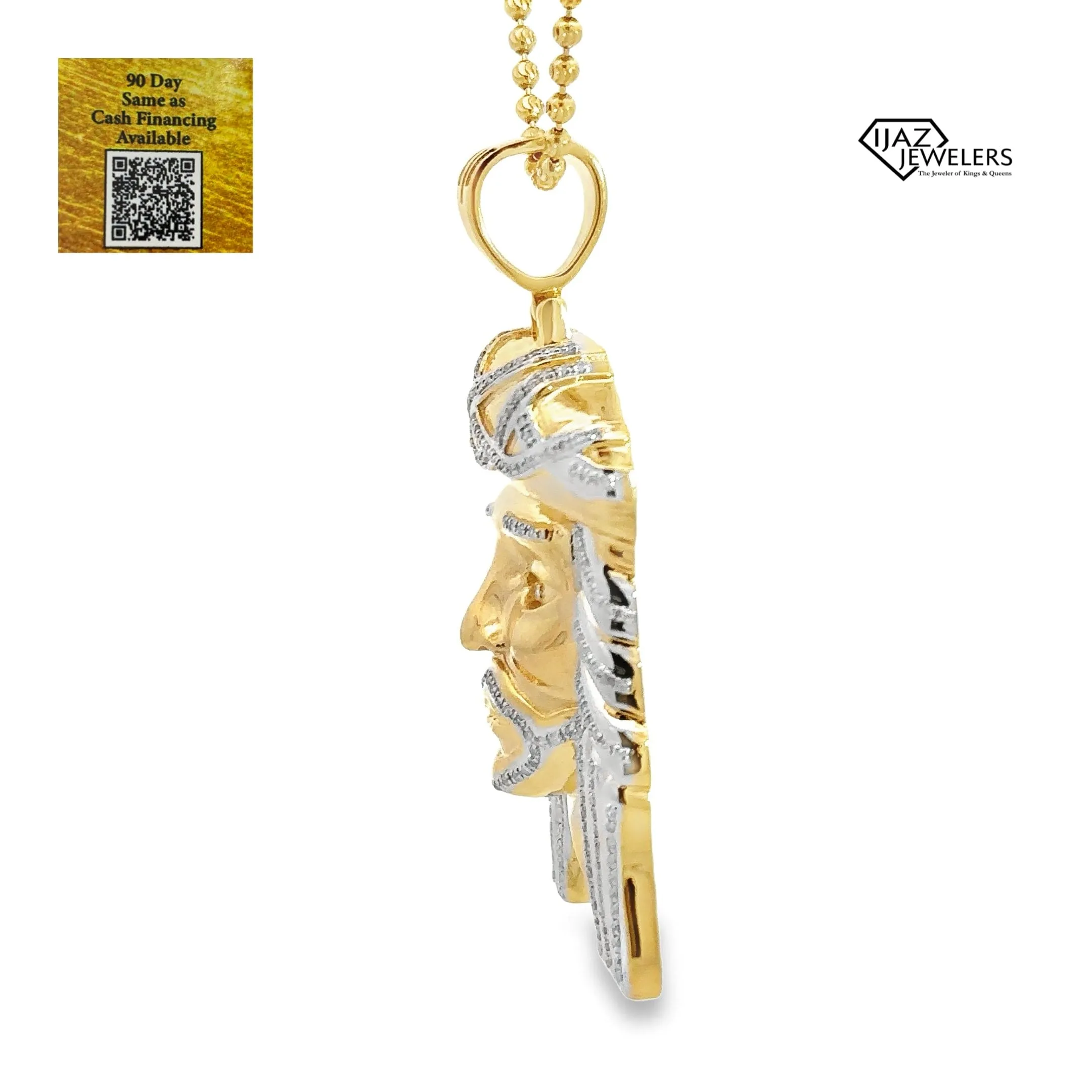 10K Gold Two Tone 0.51 CTW Diamond Jesus Charm