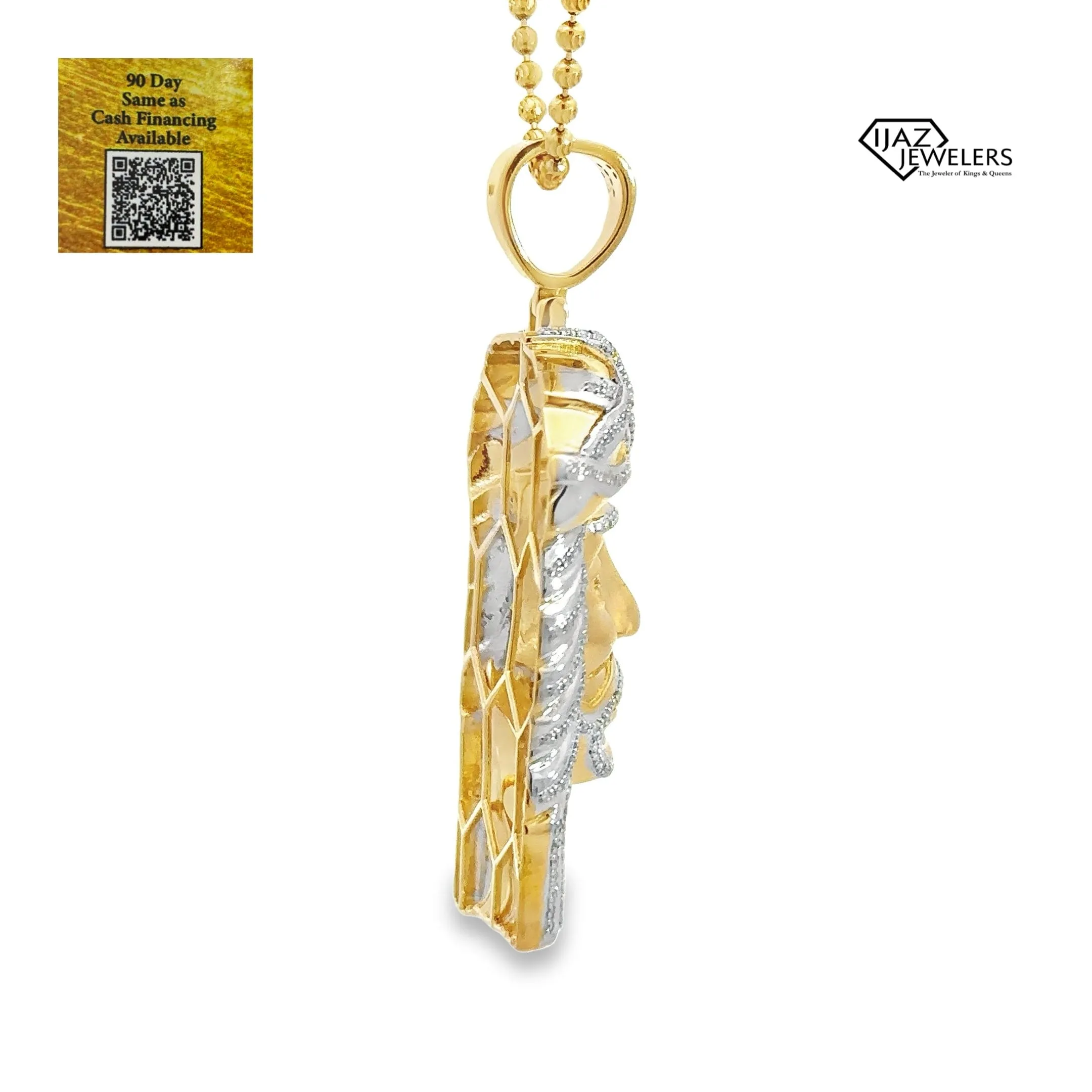 10K Gold Two Tone 0.51 CTW Diamond Jesus Charm