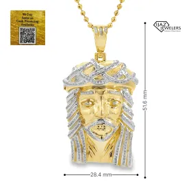 10K Gold Two Tone 0.51 CTW Diamond Jesus Charm