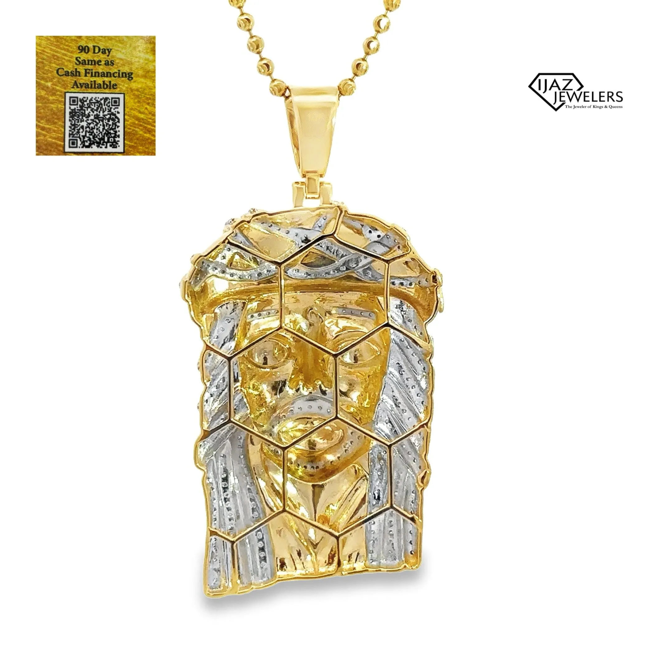 10K Gold Two Tone 0.51 CTW Diamond Jesus Charm