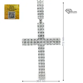 14K White Gold 5.11 CTW Diamond Cross Charm