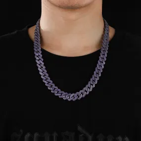 14mm Purple Iced Out Cuban Chain/Bracelet