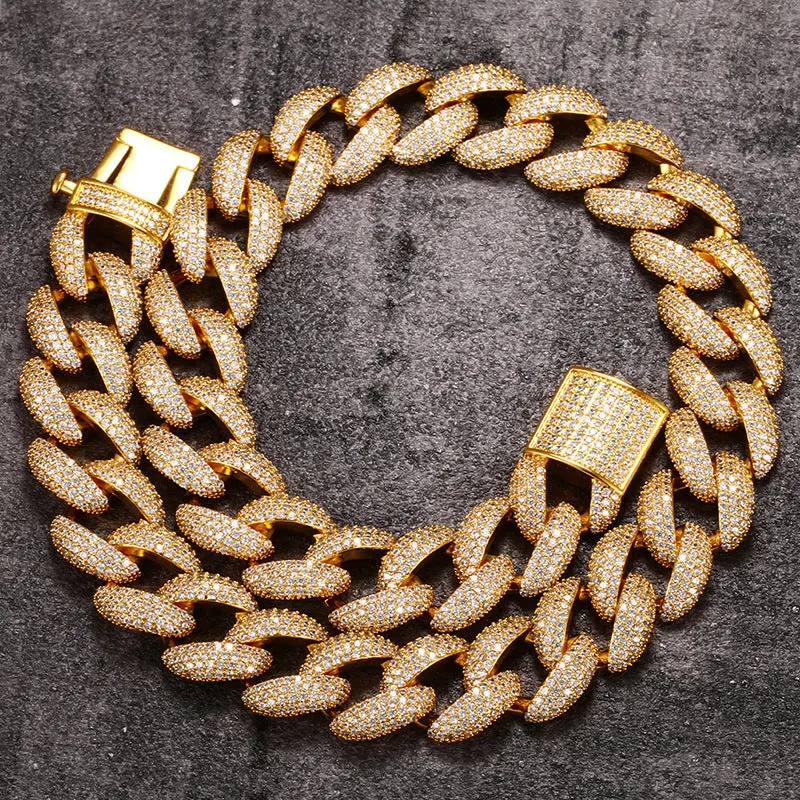 18mm Iced Out Cuban Chain/Bracelet