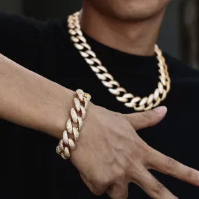 18mm Iced Out Cuban Chain/Bracelet