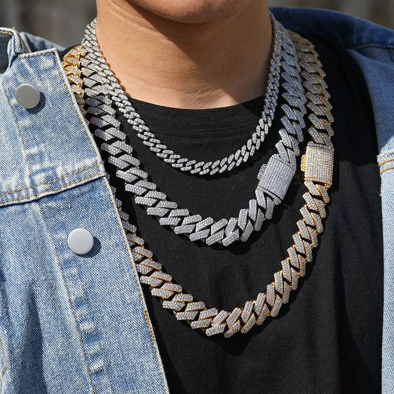 20MM Three-Row Iced Out Cuban Chain