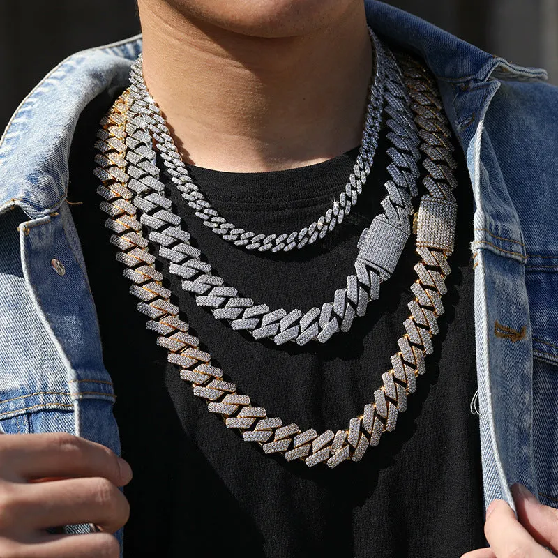 20MM Three-Row Iced Out Cuban Chain