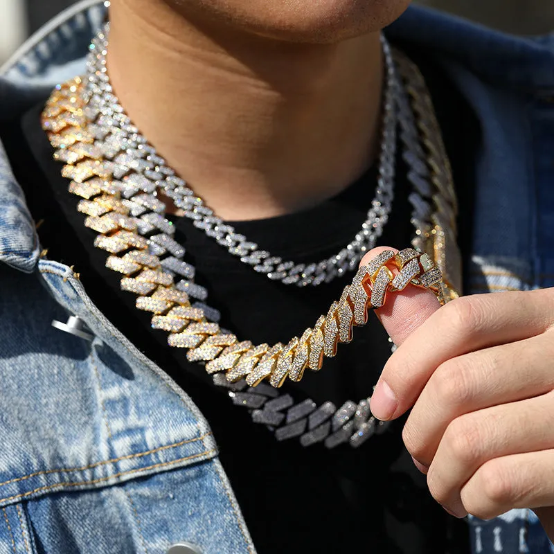 20MM Three-Row Iced Out Cuban Chain