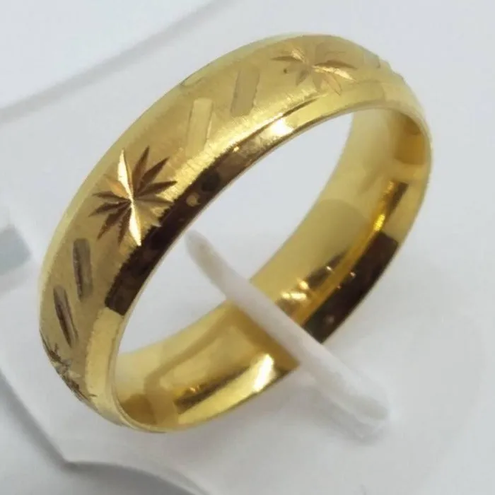 8K Italy Gold Wedding Rings Starburst