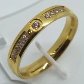 Exquisite 8K Italian Gold Wedding Rings with Stunning Gemstone Accents