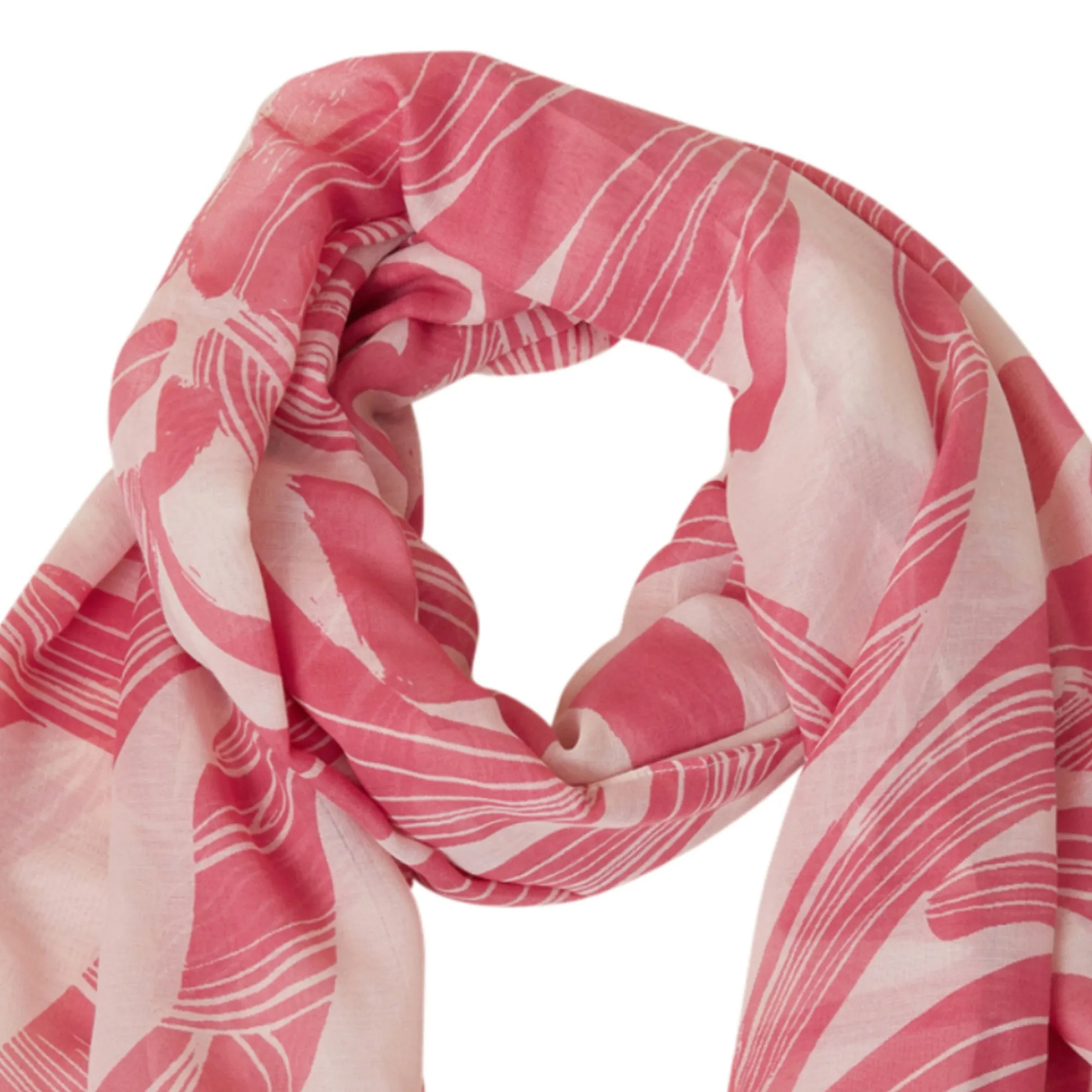 Accessorize London Women's Pink Large Strokes Scarf