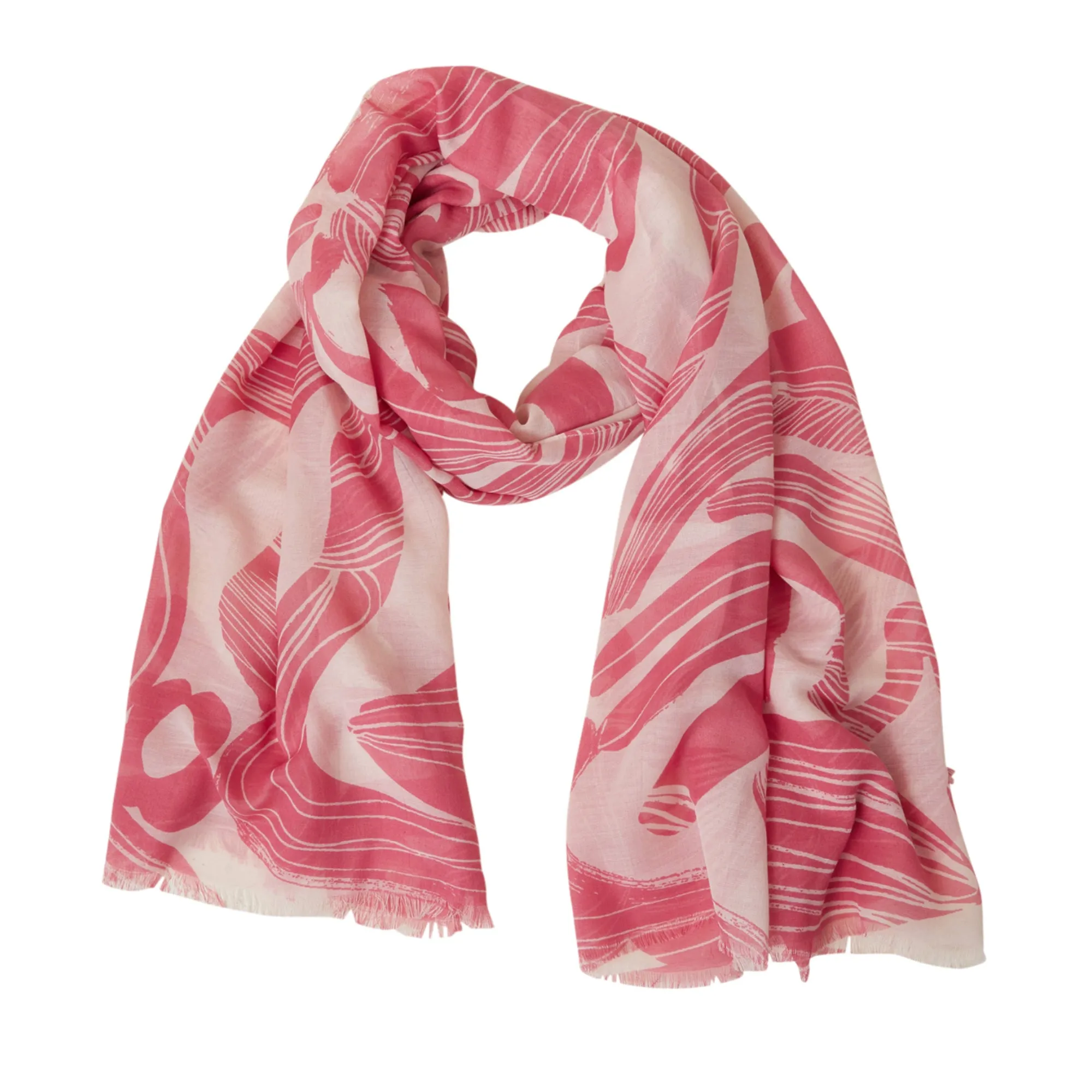 Accessorize London Women's Pink Large Strokes Scarf