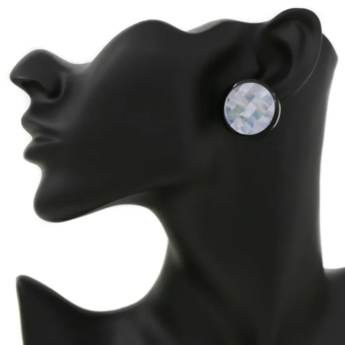 Acetate Disc Textured Stud Earrings