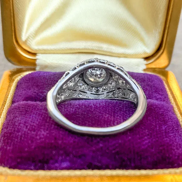 Art Deco Diamond Engagement Ring, RBC 0.50ctw.