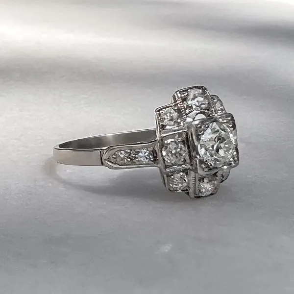 Art Deco Engagement Ring, Old Euro 0.40ct.