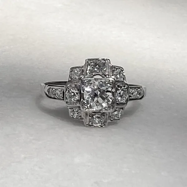 Art Deco Engagement Ring, Old Euro 0.40ct.