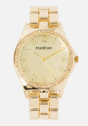 Bebe Embossed Crystal Watch