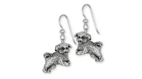 Bichon Frise Earrings Jewelry Sterling Silver Handmade Dog Earrings BF2-E