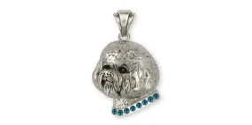 Bichon Frise Pendant Jewelry Sterling Silver Handmade Dog Pendant BF24-SP