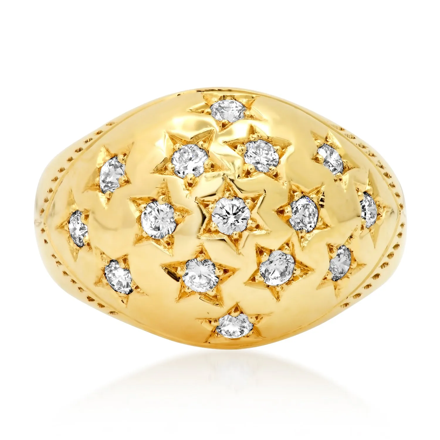 Bombe Starburst Diamond Dome Ring