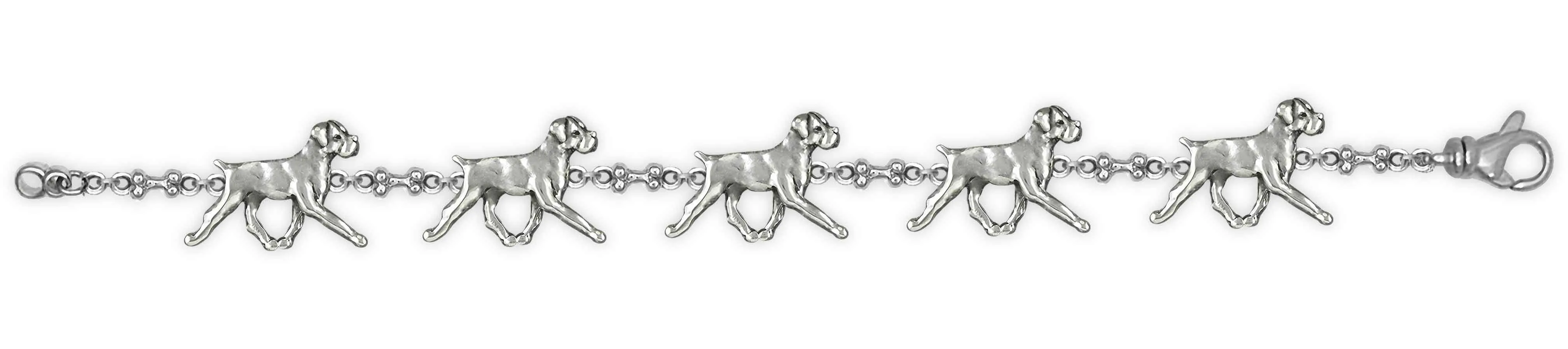 Boxer Jewelry Sterling Silver Handmade Boxer Dog Bracelet  BX11-BR