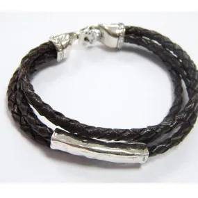 Bracelet Sterling Silver 925 Leather