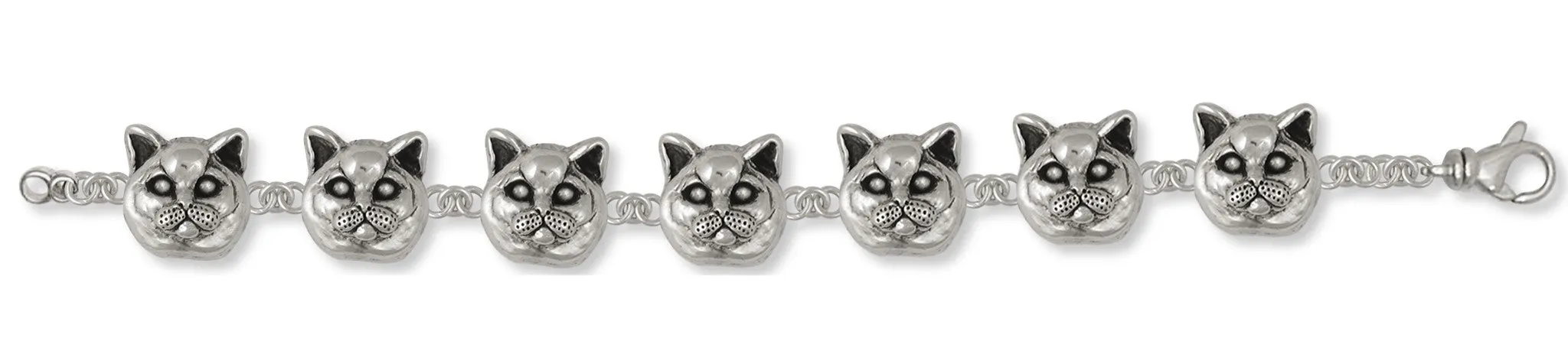 British Shorthair Bracelet Jewelry Sterling Silver Handmade Cat Bracelet BRS9-BR