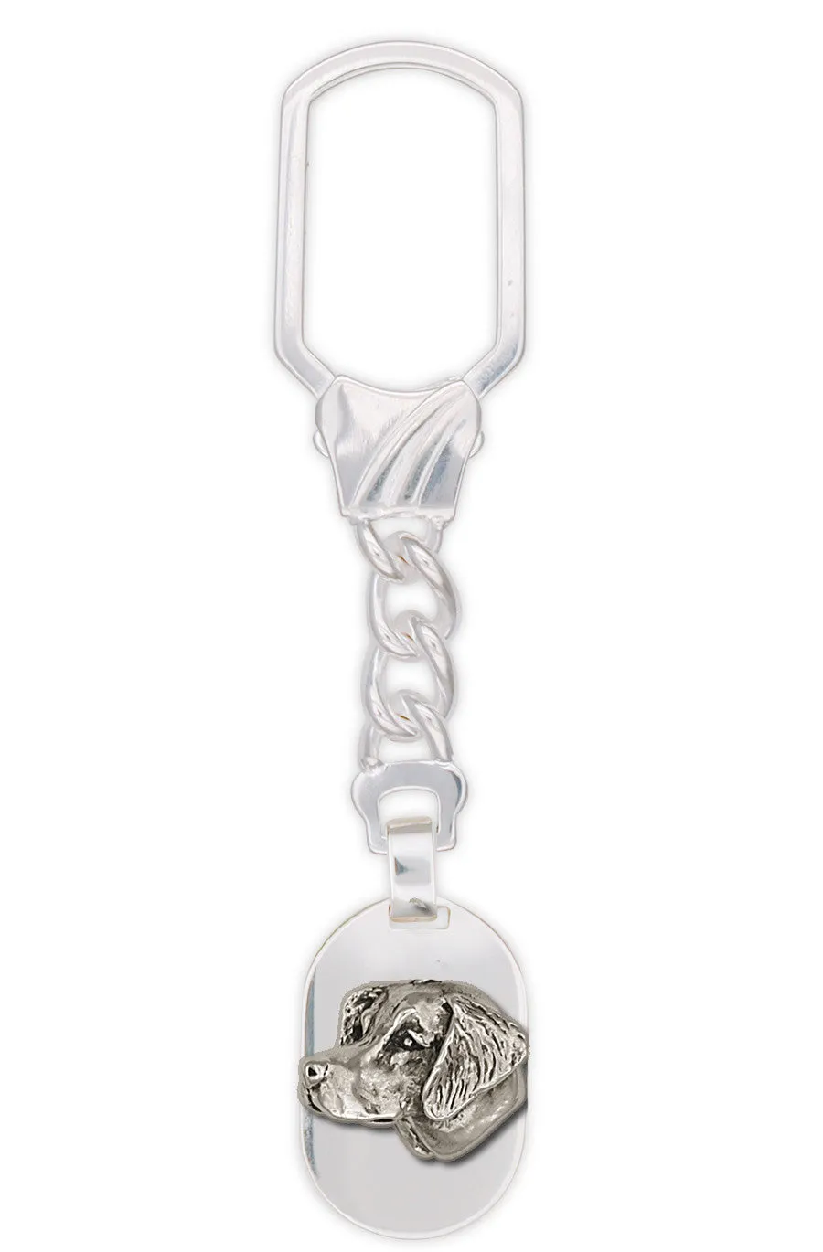 Brittany Dog Key Ring Handmade Sterling Silver Dog Jewelry BR1-KR