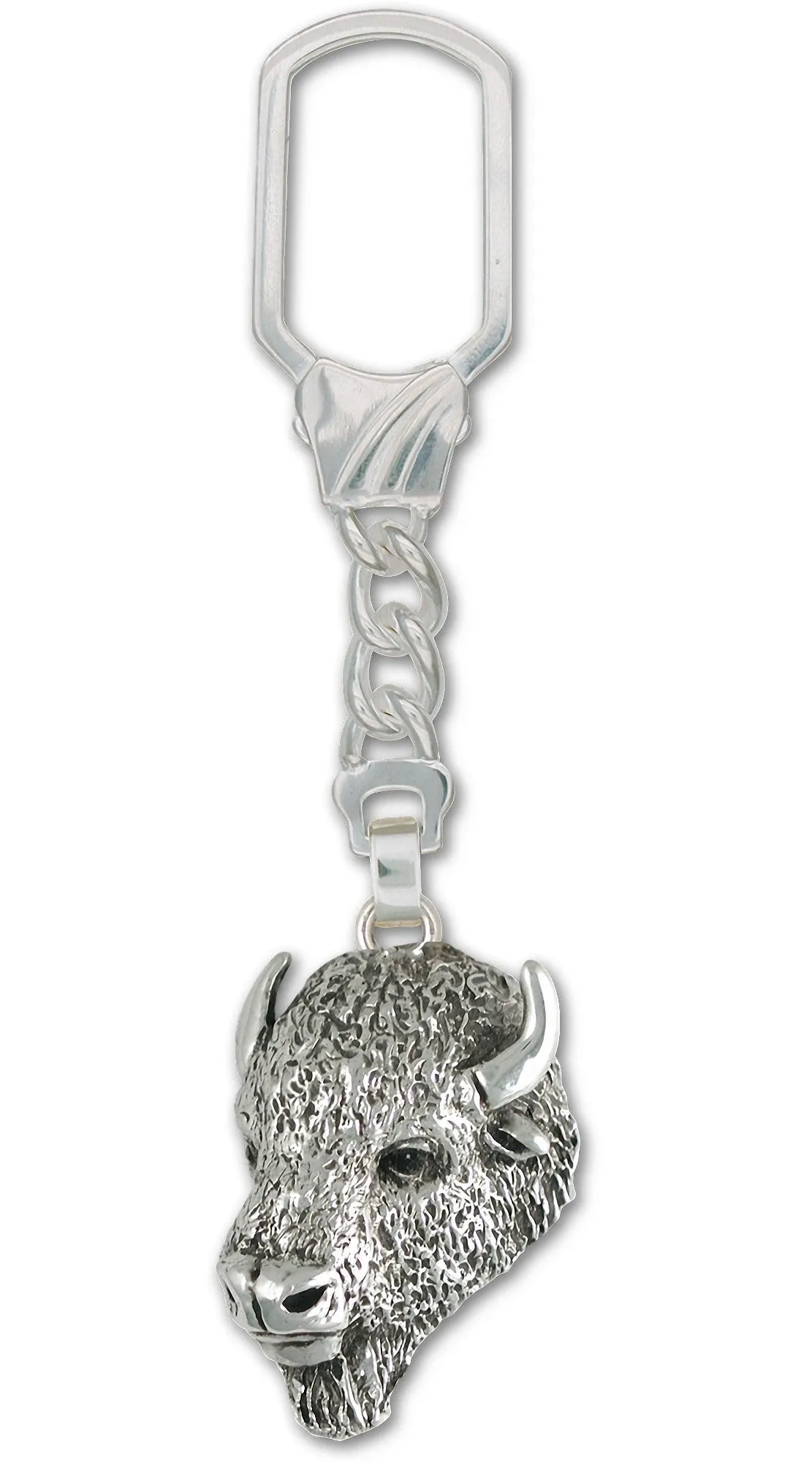 Buffalo Key Ring Jewelry Sterling Silver Handmade Bison Key Ring BUF8-KRE