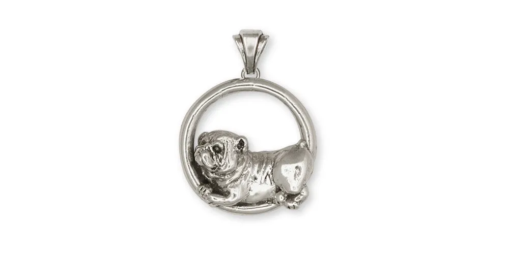 Bulldog Pendant Jewelry Sterling Silver Handmade Dog Pendant BD3-DP