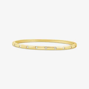 Burnished 9 Diamond Bangle Bracelet