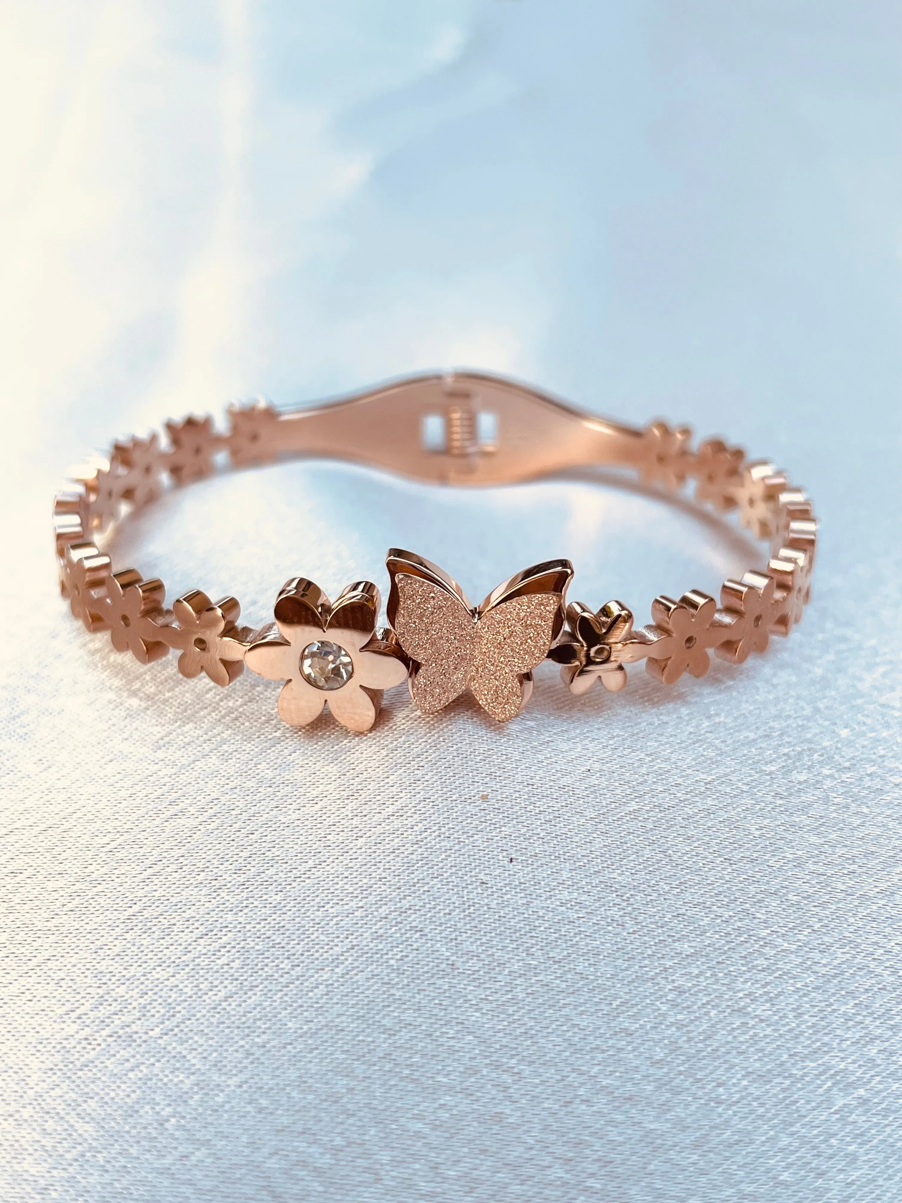 Butterfly rose gold bracelet,jewelry,gift#010BB-10