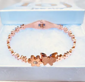 Butterfly rose gold bracelet,jewelry,gift#010BB-10