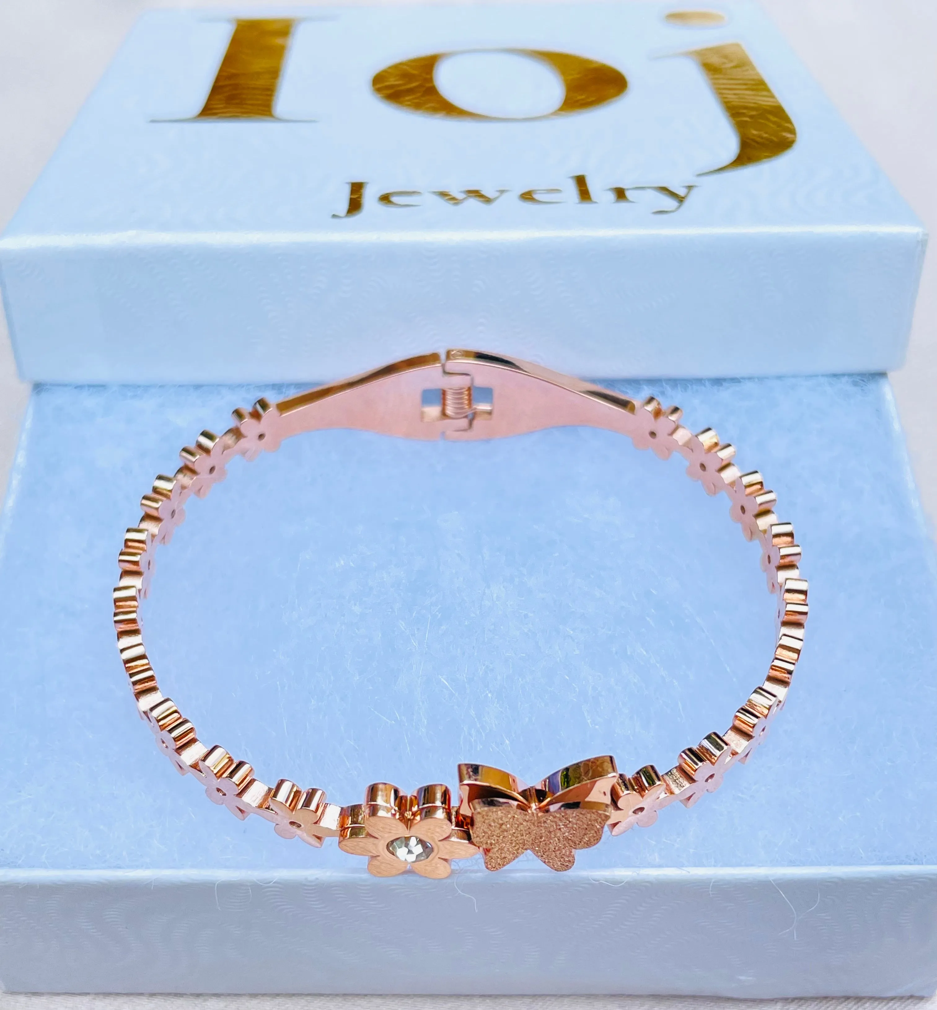 Butterfly rose gold bracelet,jewelry,gift#010BB-10