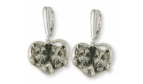 Cairn Terrier Earrings Jewelry Sterling Silver Handmade Dog Earrings CNWT30-E