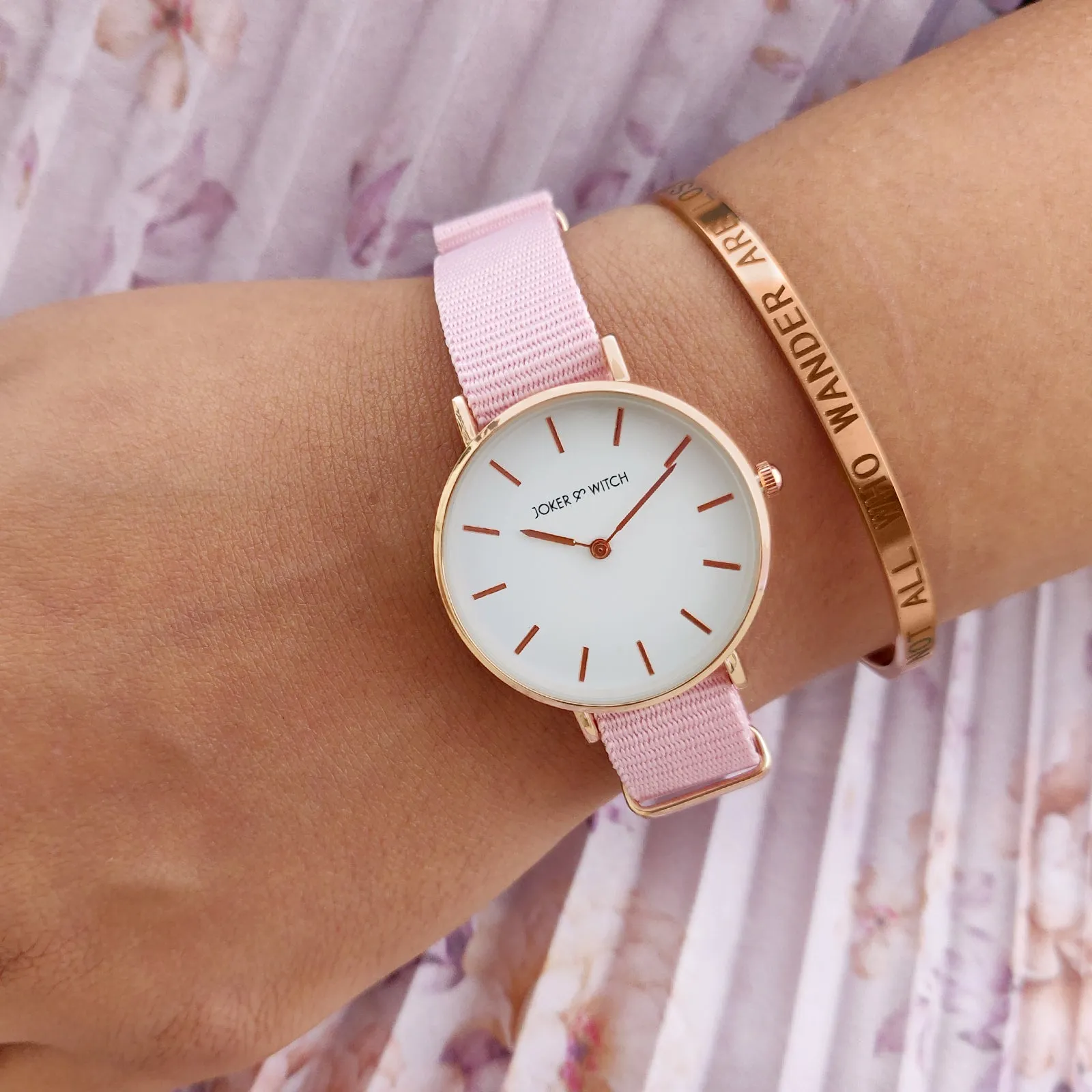 Candy Pink Rosegold Watch Bracelet Stack