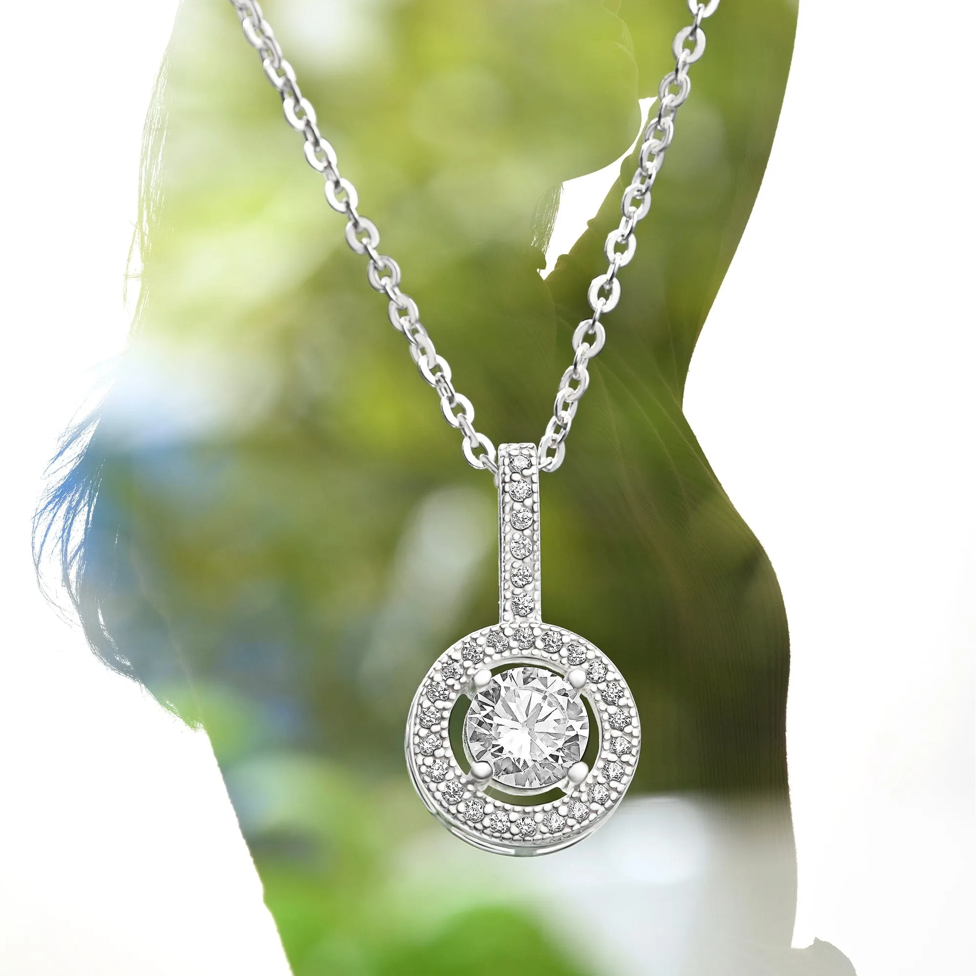 Classic CZ Drop Sterling Silver Pendant