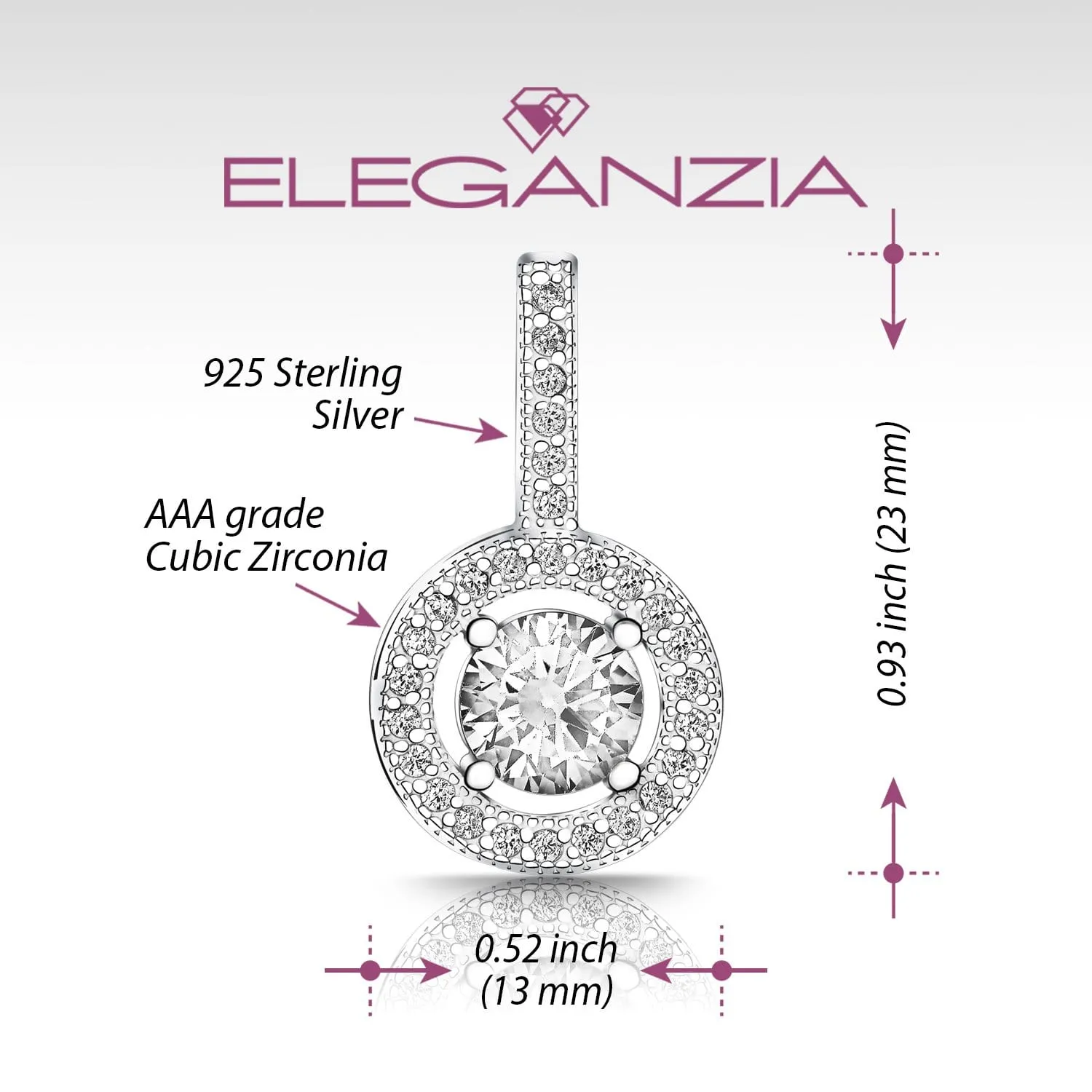 Classic CZ Drop Sterling Silver Pendant