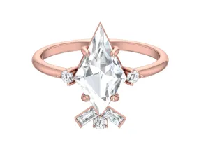 Classic Kite Cut Moissanite Diamond Engagement Ring