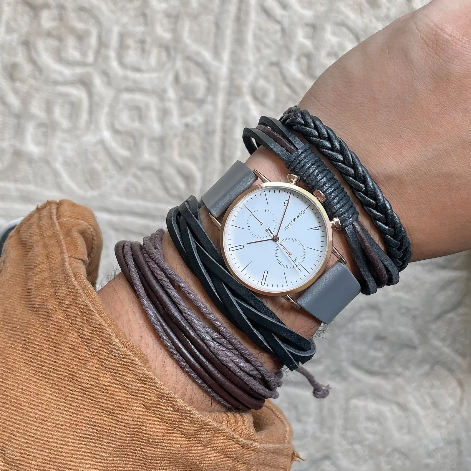 Clay Men's Watch Bracelet Stack