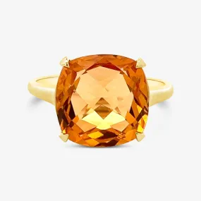 Cognac Citrine Gemstone Statement Ring