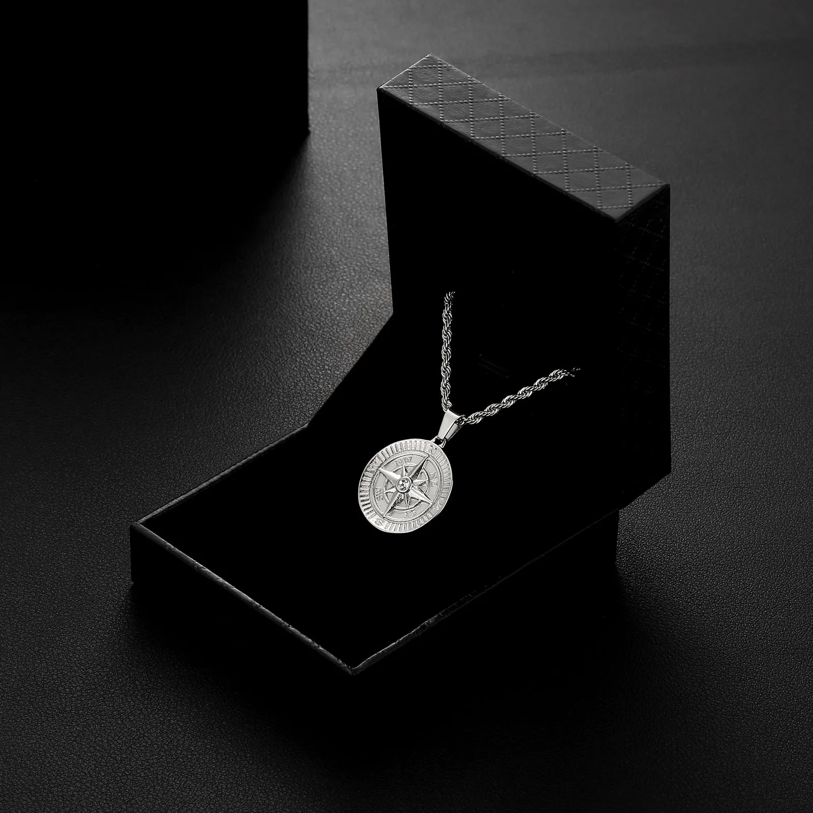 Compass Coin Pendant Necklace for Men CPLP