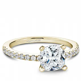 Crown Ring 14K Noam Carver CZ and Diamond Engagement Ring