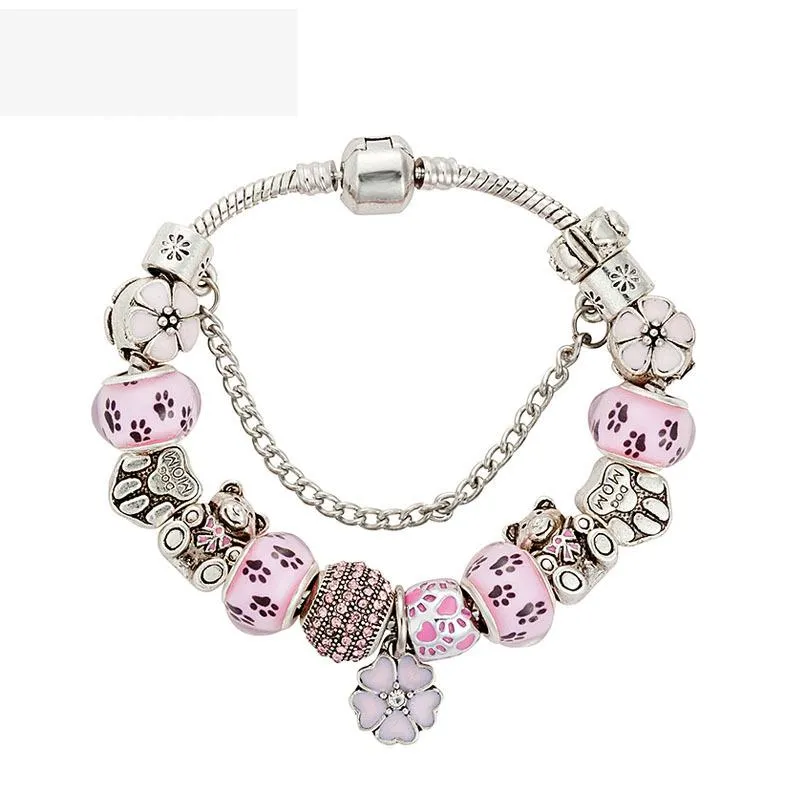 Crystal Enamel Beads Charm Beads Bracelet