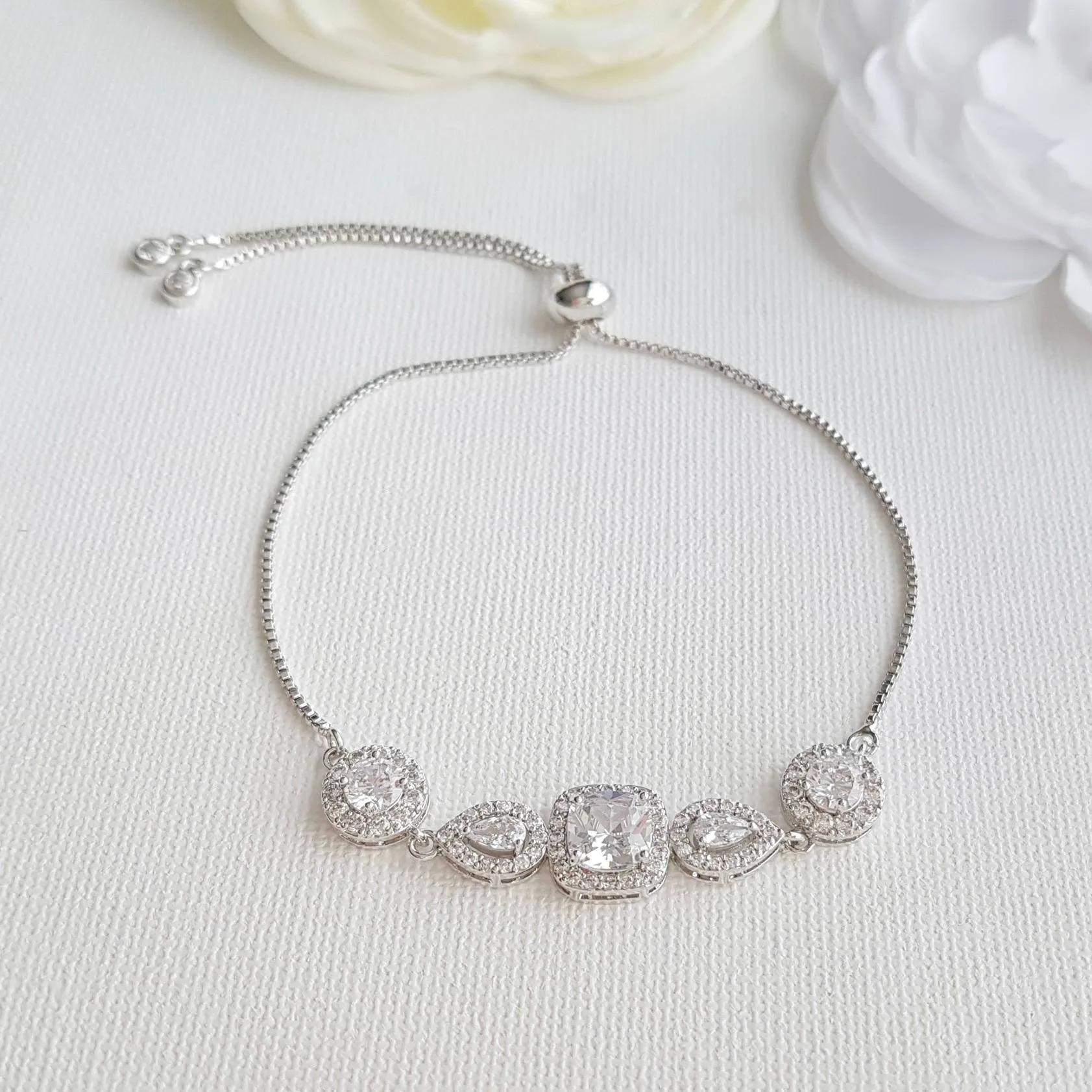 Cubic Zirconia Wedding Bracelet- Gianna