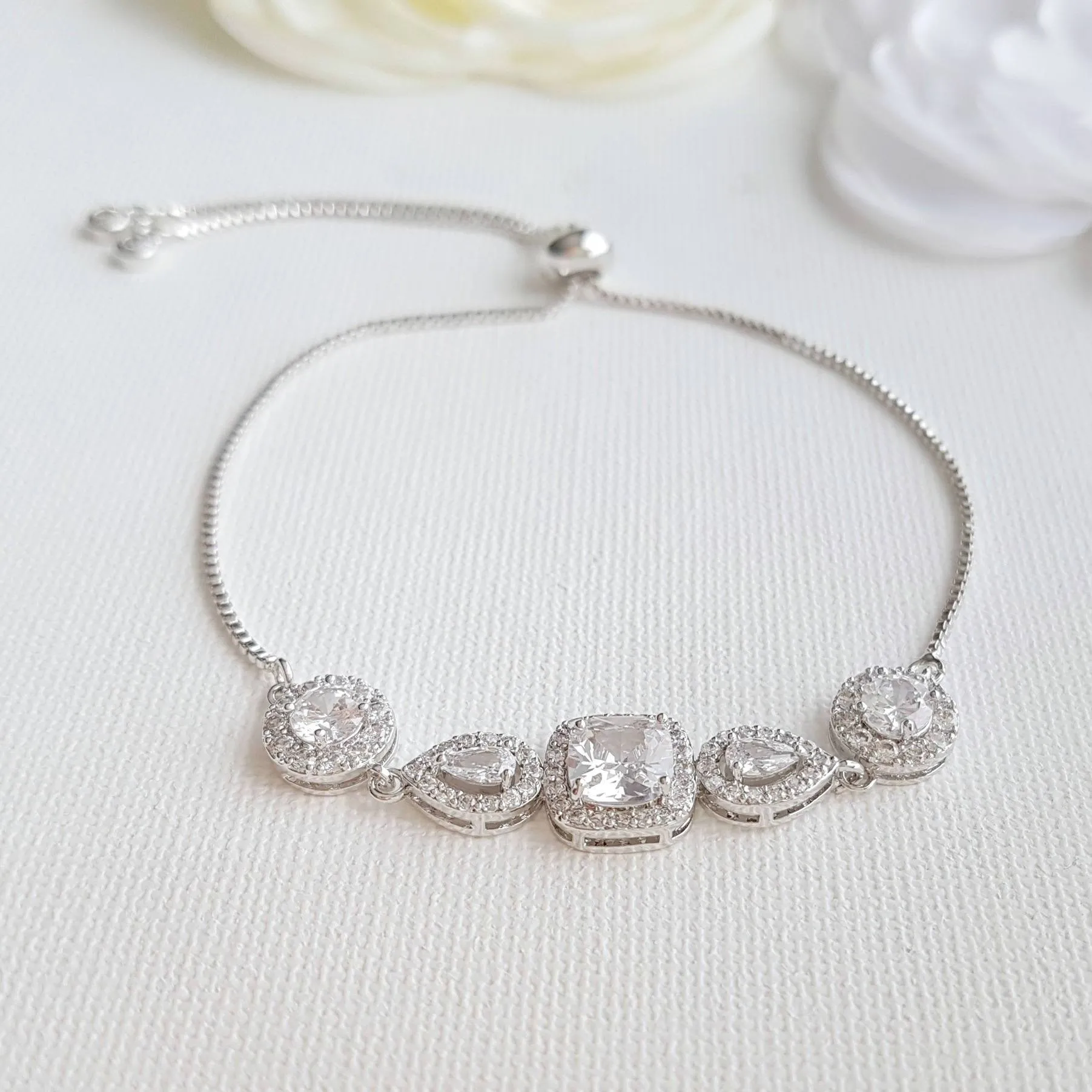 Cubic Zirconia Wedding Bracelet- Gianna