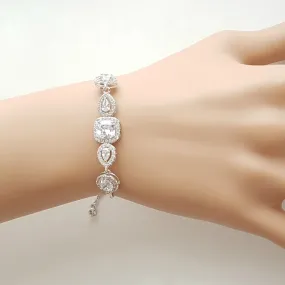 Cubic Zirconia Wedding Bracelet- Gianna