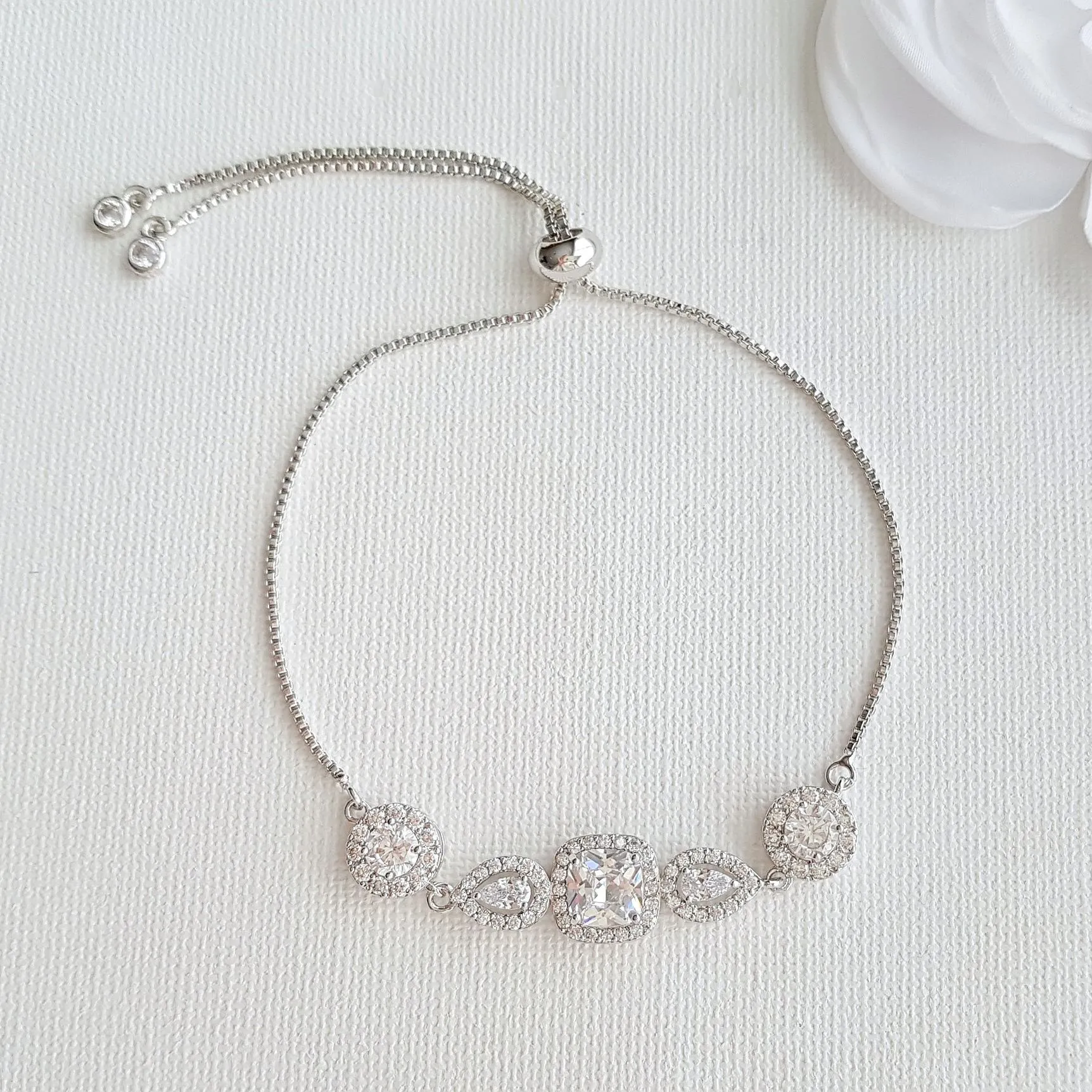 Cubic Zirconia Wedding Bracelet- Gianna